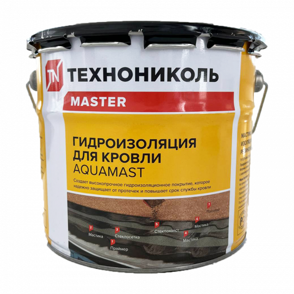 Мастика кровельная битумно-резиновая AquaMast, 3кг